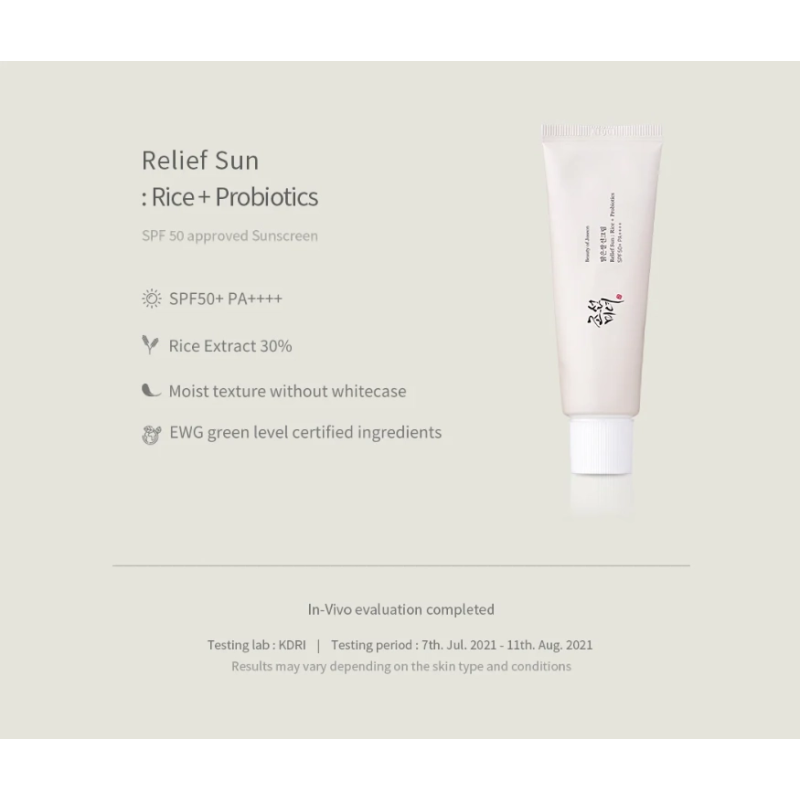 Schönheit der Joseon-Sonnenschutzprodukte: Reis + Probiotika SPF50+ PA+++