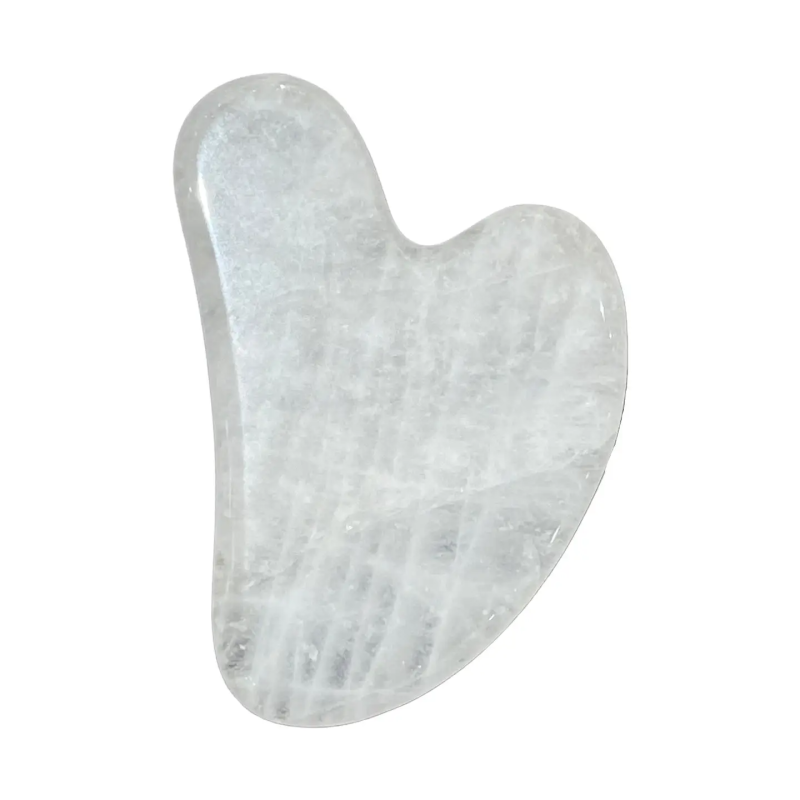 Gua Sha aus Bergkristall in Herzform