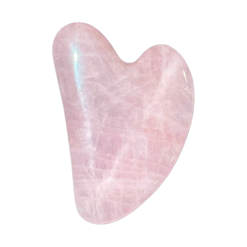 Gua Sha aus Rosenquarz in Herzform